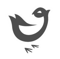 Logo La Branche représentant un oiseaux gris.